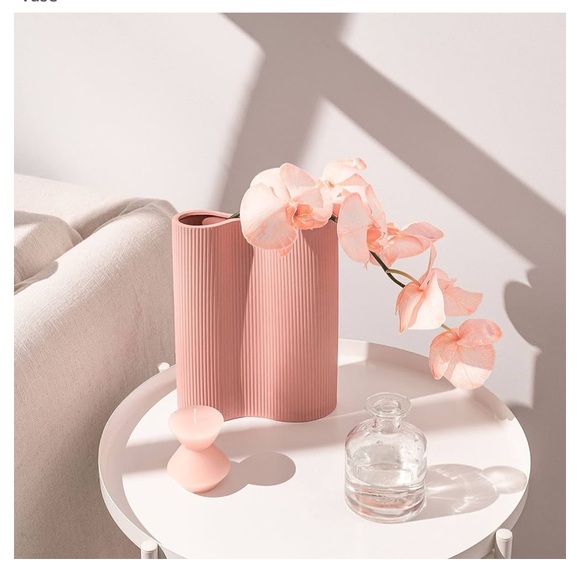 NEW dusty Rose ceramic vase abstract modern elegant - Picture 1 of 4